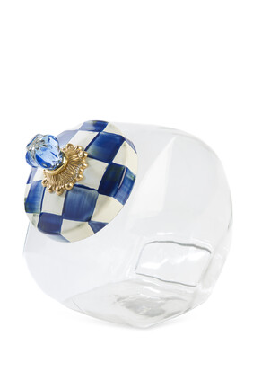 Cookie Jar with Royal Check Enamel Lid